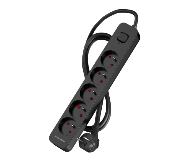 SILVER MONKEY Listwa antyprzepięciowa 5 gniazd 16A/230V 3m czarna - 1301052 - zdjęcie 2